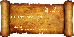 Miklóska Lea névjegykártya